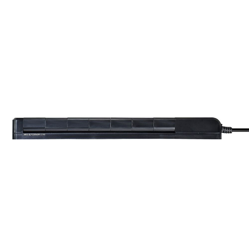 耐雷スリム回転電源タップ 7個口2m WBS-SL702SB(BK)
