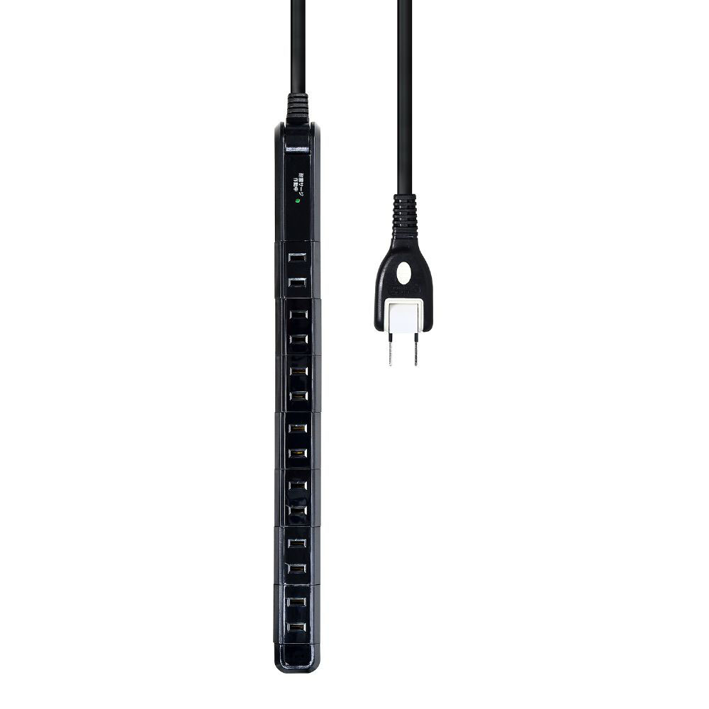 耐雷スリム回転電源タップ 7個口2m WBS-SL702SB(BK)