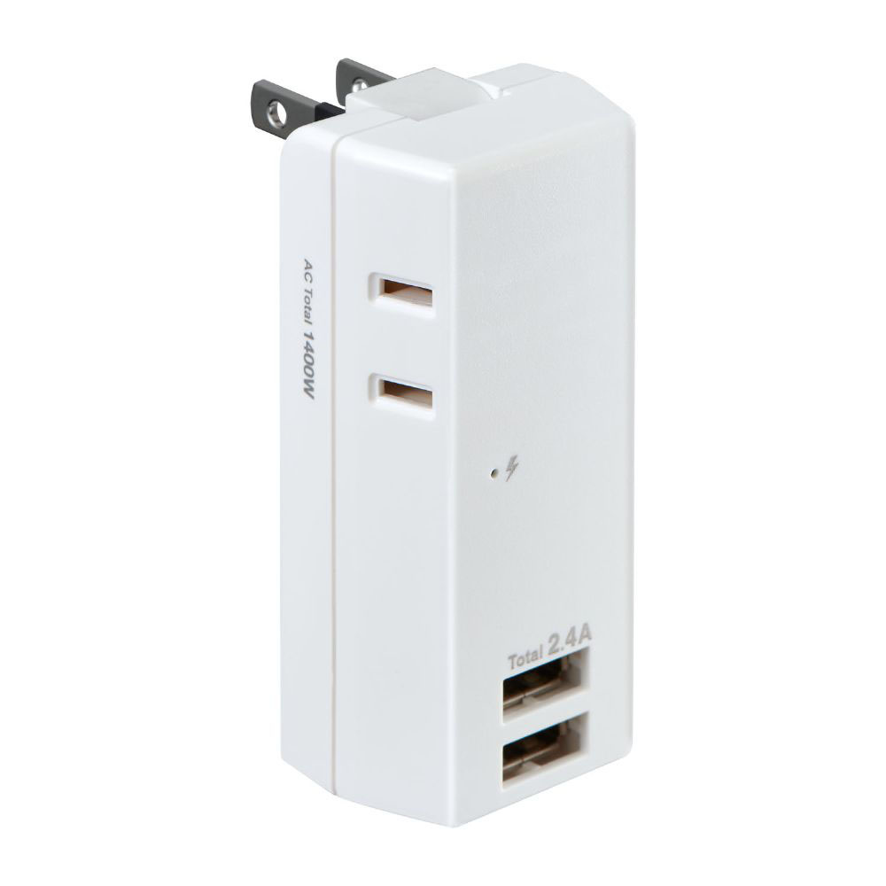 耐雷USB電源タップ2.4A2 UA-222SB