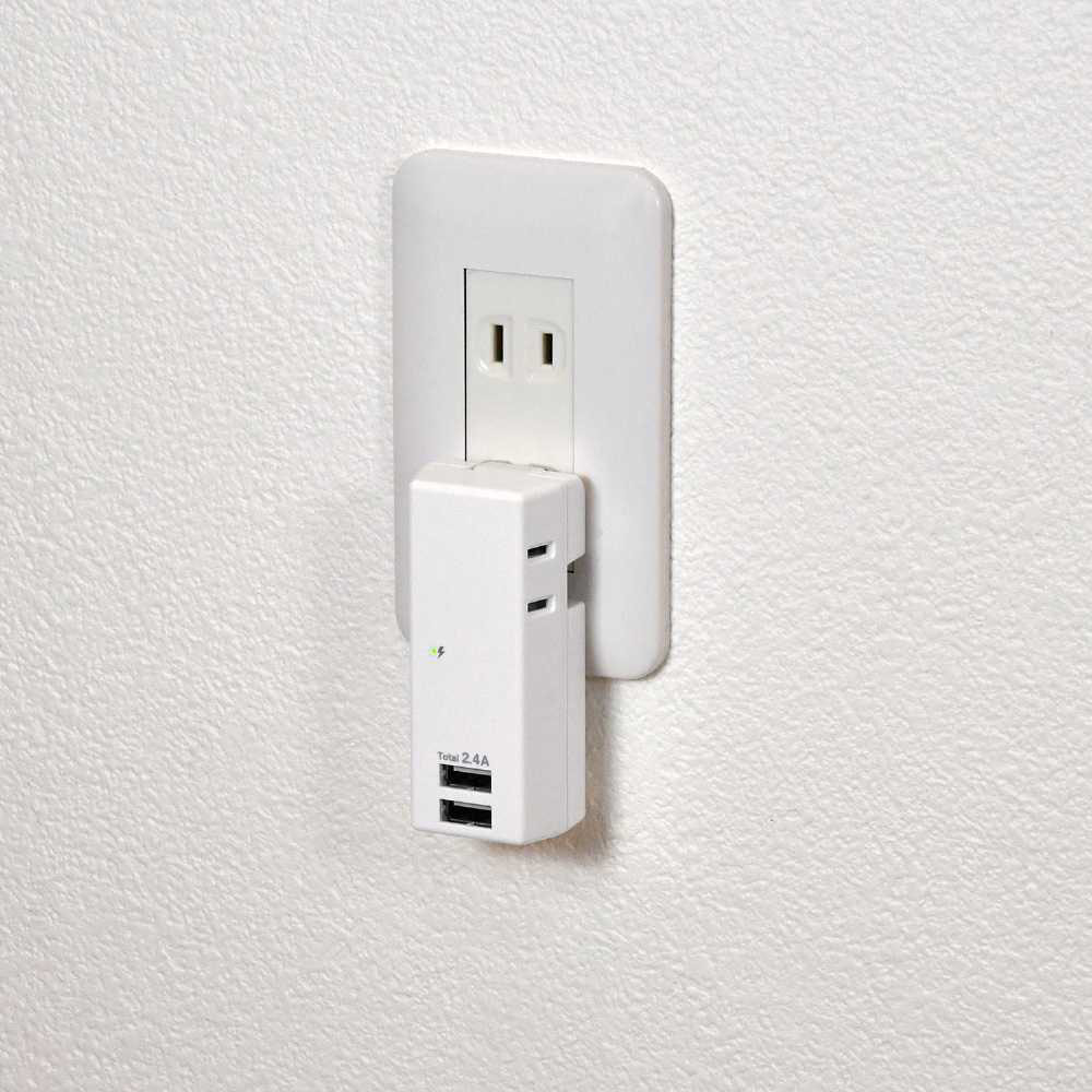 耐雷USB電源タップ2.4A2 UA-222SB