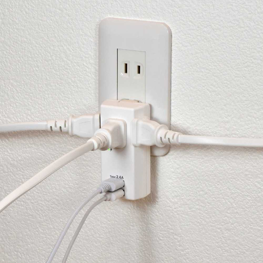 耐雷USB電源タップ2.4A3 UA-322SB