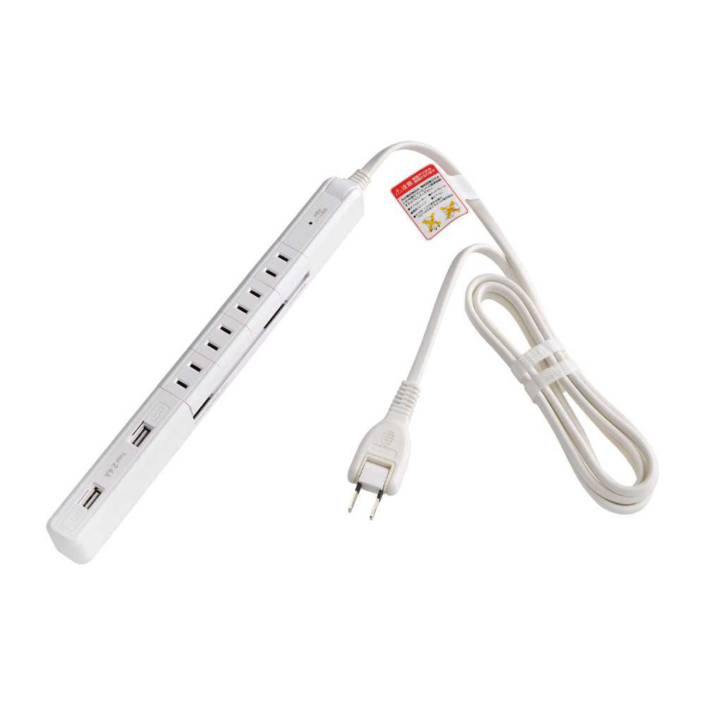 耐雷4PスリムUSB電源タップ WBS-SL402USB(W)