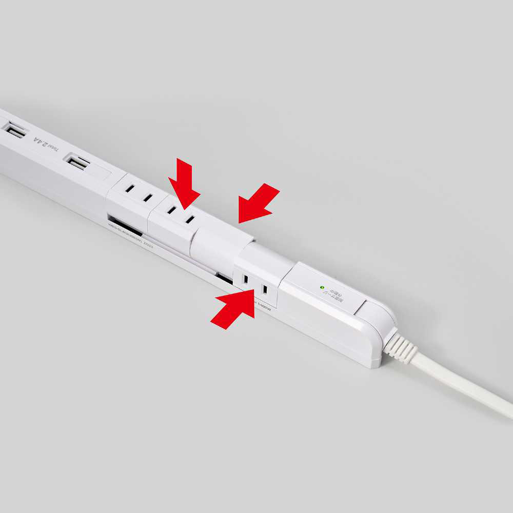 耐雷4PスリムUSB電源タップ WBS-SL402USB(W)