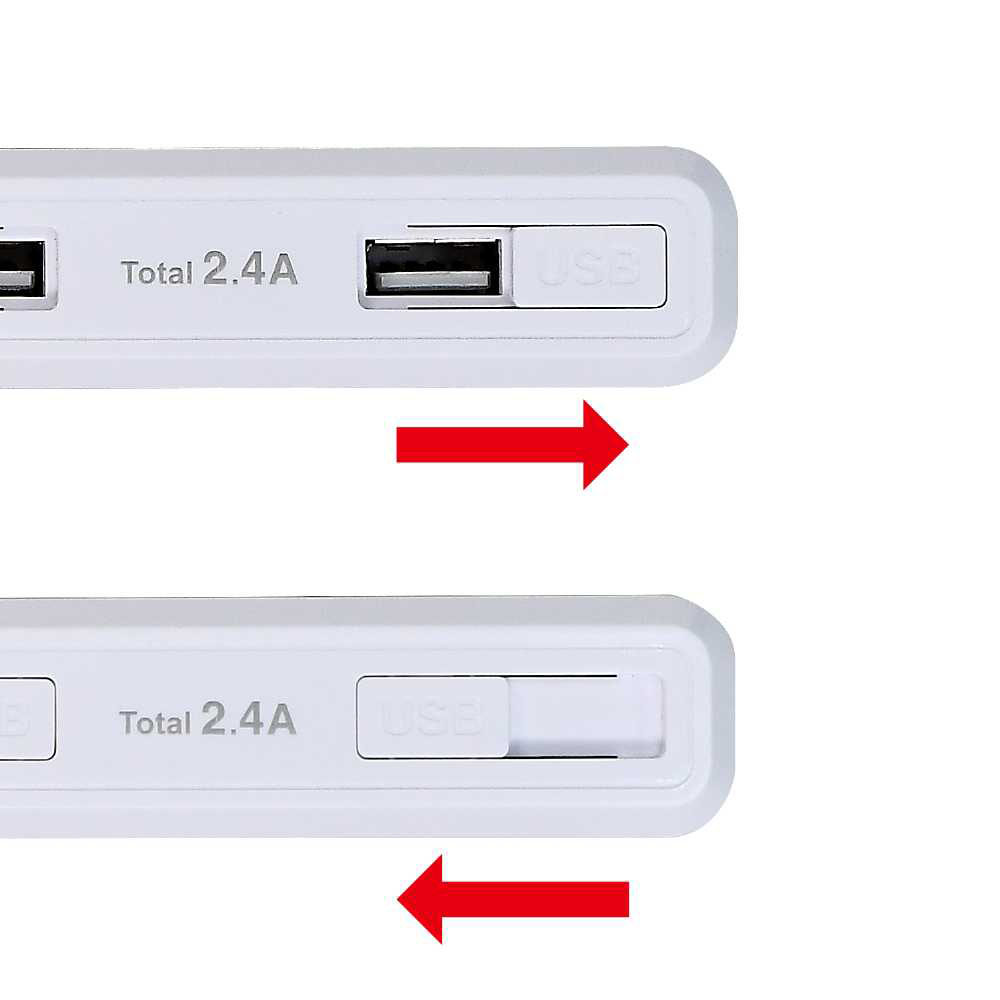 耐雷4PスリムUSB電源タップ WBS-SL402USB(W)