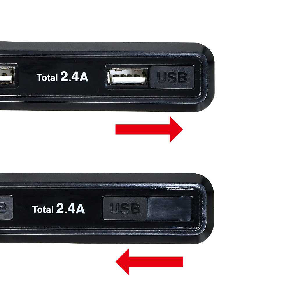 耐雷4PスリムUSB電源タップ WBS-SL402USB(BK)