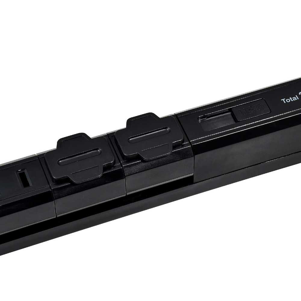 耐雷4PスリムUSB電源タップ WBS-SL402USB(BK)