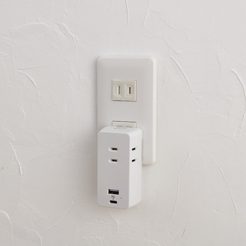 電源タップ AC3個口 USB-A×1 PD対応USB-C×1 雷ガード UC-322SB(W)