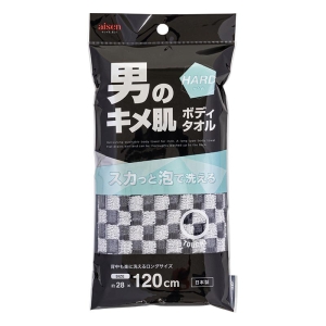 男のキメ肌 ボデイタオル かため 28×120cm ブラック