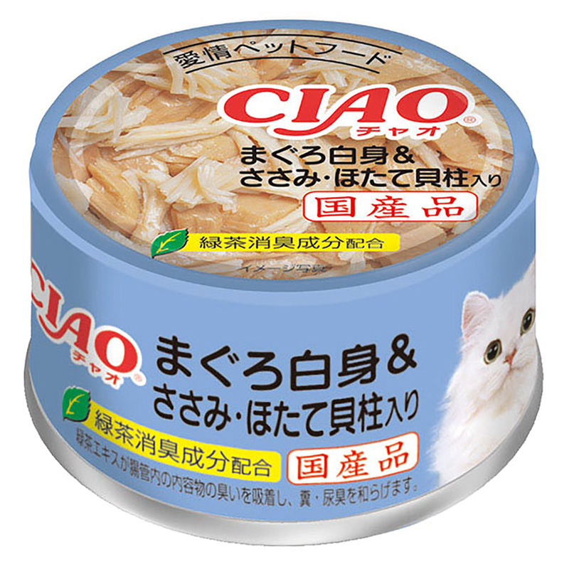 CIAO まぐろ白身&ささみ・ほたて貝柱入り 85g