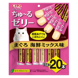 【お取り寄せ商品】CIAO スティック スリムちゅ～るゼリー まぐろ海鮮ミックス味 15g×20本入