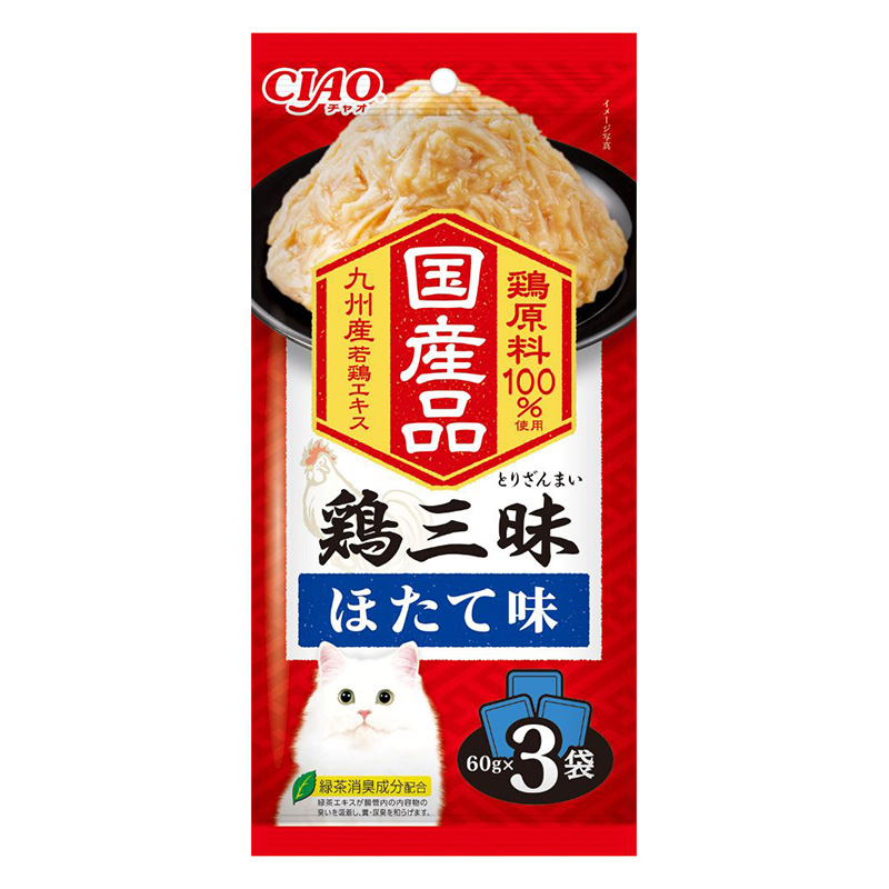 【お取り寄せ商品】CIAO鶏三昧 ほたて味 60g×3袋