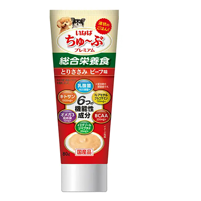ちゅーぶプレミアム 総合栄養食 とりささみ ビーフ味 80g