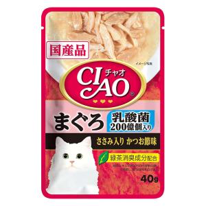 CIAOパウチ 乳酸菌入り まぐろ ささみ入り かつお節味 40g