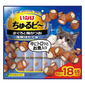 CIAO ちゅるビ~  まぐろと焼かつお 海鮮ほたて味 18袋入り