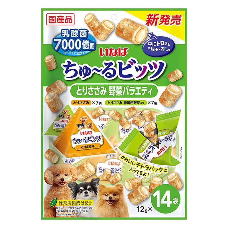 【お取り寄せ商品】ちゅ～るビッツ乳酸菌700億個とりささみ野菜バラエティ 12g