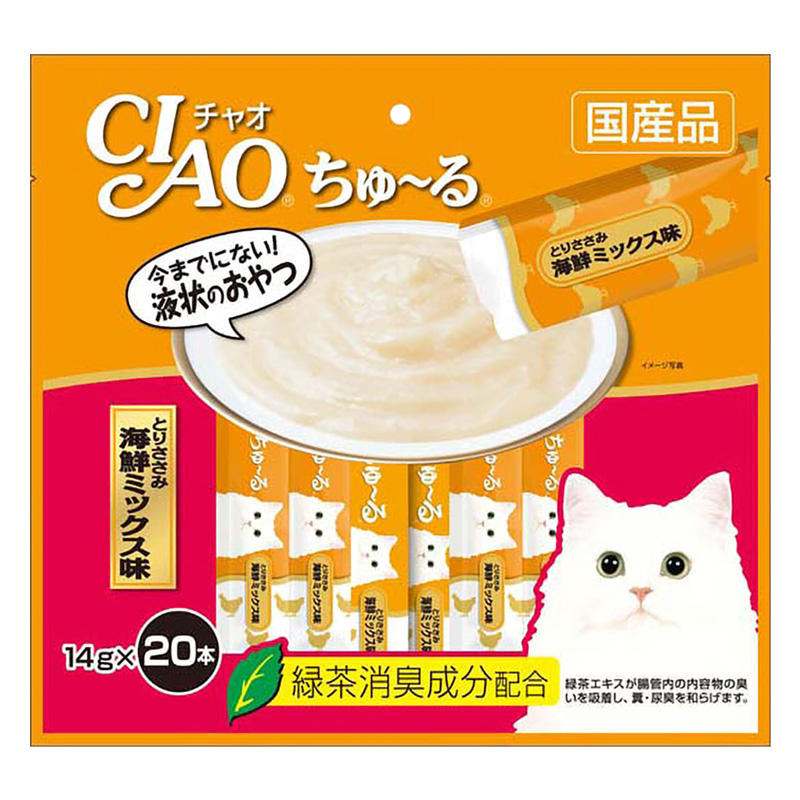 【お取り寄せ商品】CIAO ちゅ～る とりささみ 海鮮ミックス味 14g