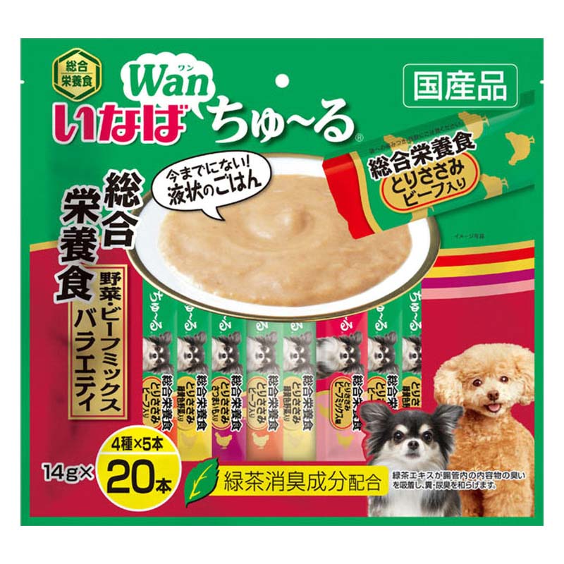 Wanちゅ~る 総合栄養食 野菜・ビーフミックスバラエティ 14g×20本
