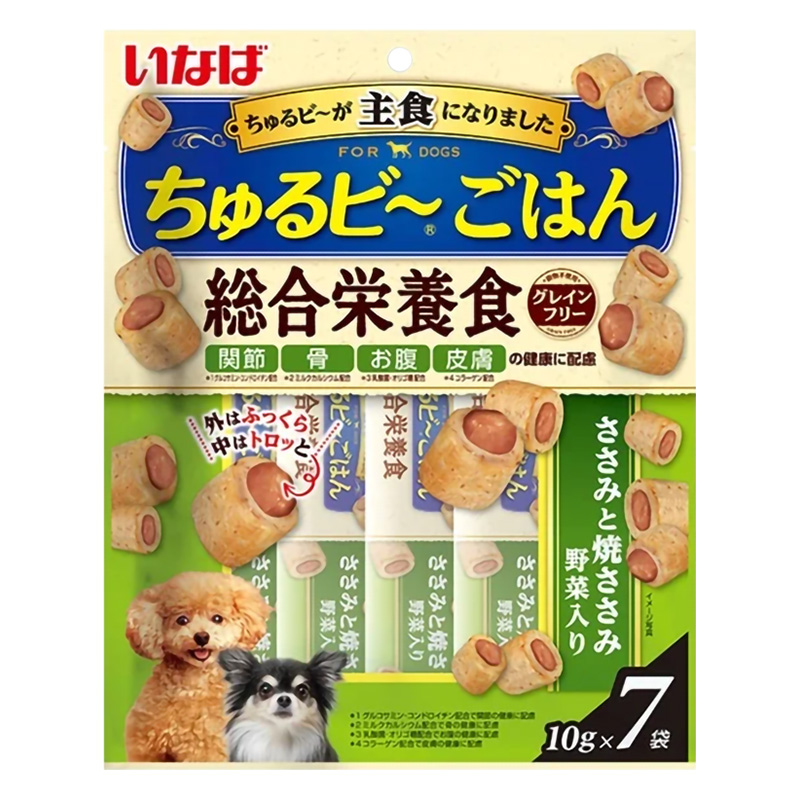 【お取り寄せ商品】ちゅ～るビ～ごはん ささみと焼ささみ 野菜入り 10g×7袋