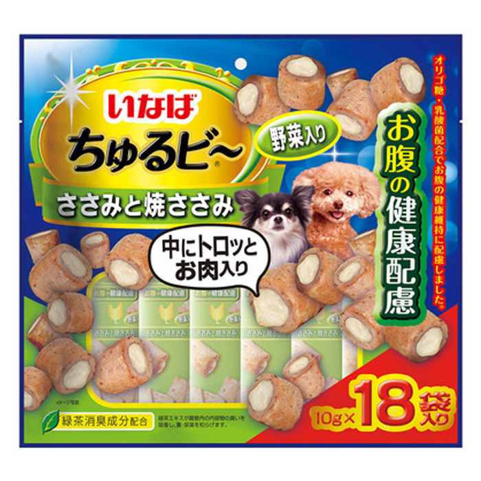 ちゅるビ~ 18袋ささみと焼ささみ 野菜入り お腹の健康配慮 ( 10g 18袋入 )