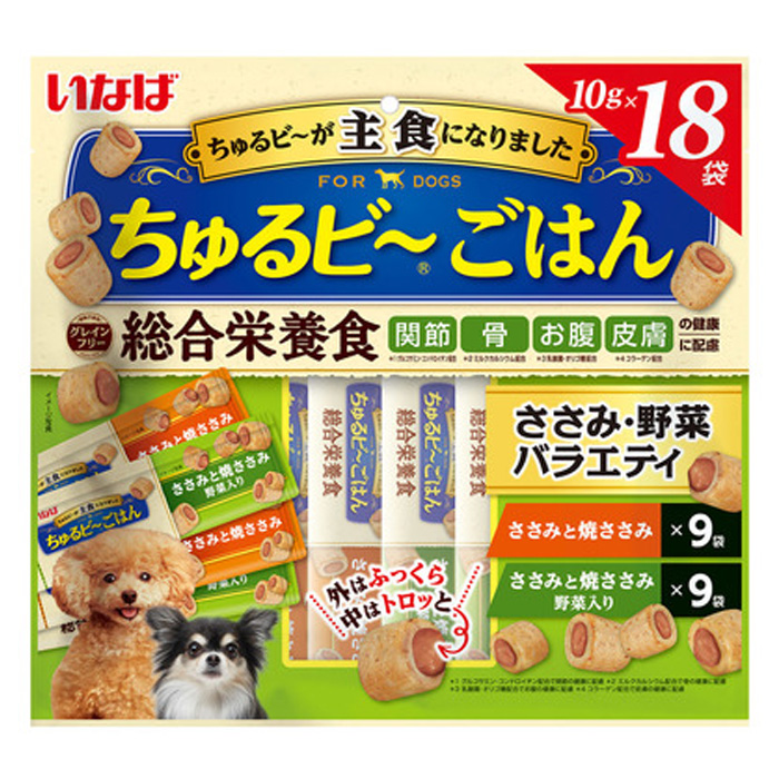 ちゅるビ~ごはん ささみ・野菜バラエティ 10g×18本