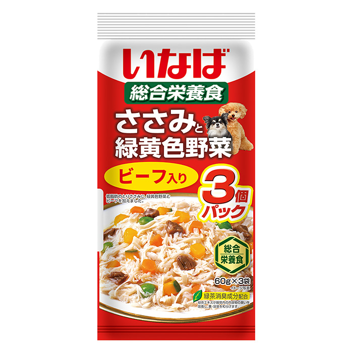 ささみと緑黄色野菜ビーフ入 60g×3P