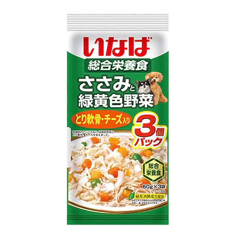 ささみと緑黄色野菜 とり軟骨・チーズ入り 60g×3袋