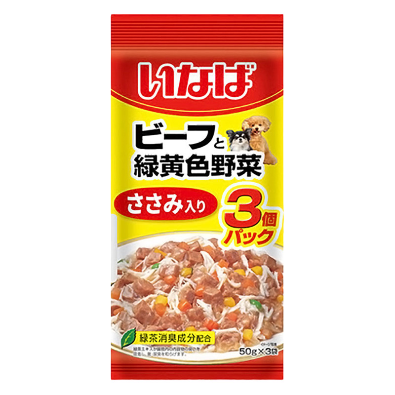 ビーフと緑黄色野菜 ささみ入 50g×3袋