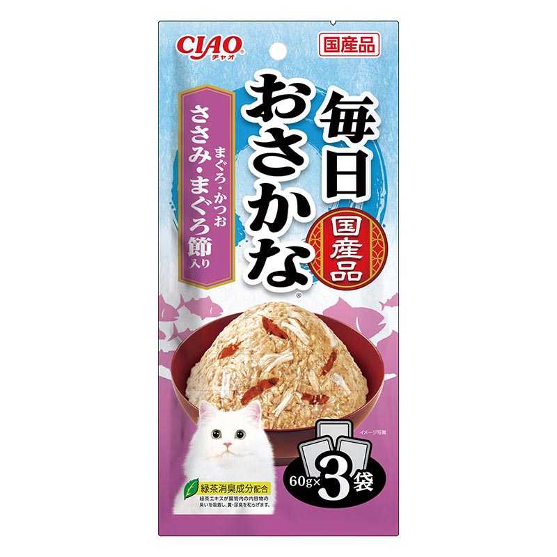 CIAO 毎日おさかな まぐろ・かつお ささみ・まぐろ節入り 60g×3P