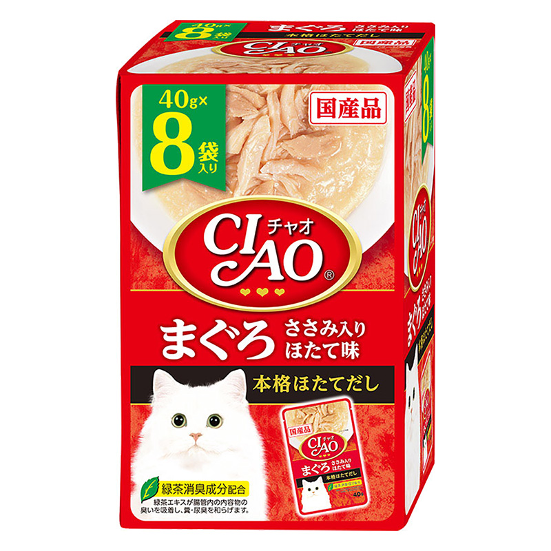 CIAOパウチ 8袋入 まぐろささみ入り ほたて味