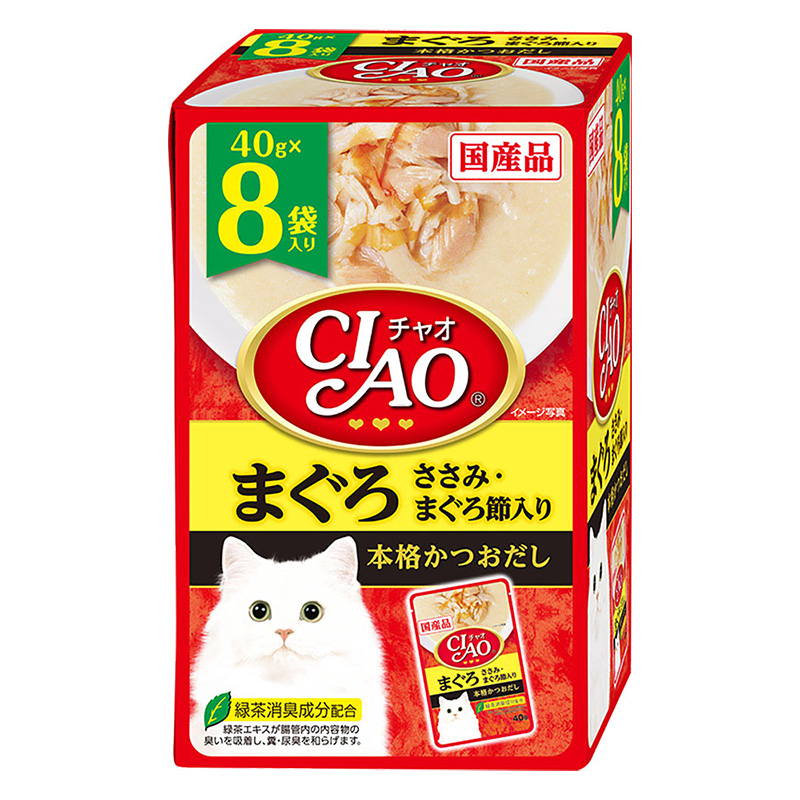 CIAOパウチ 8袋入 まぐろささみ・まぐろ節入り