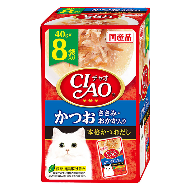 CIAOパウチ 8袋入 かつおささみ・おかか入り