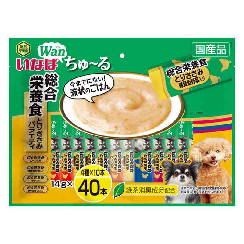 Wanちゅ~る 総合栄養食とりささみバラエティ40本入り 700g