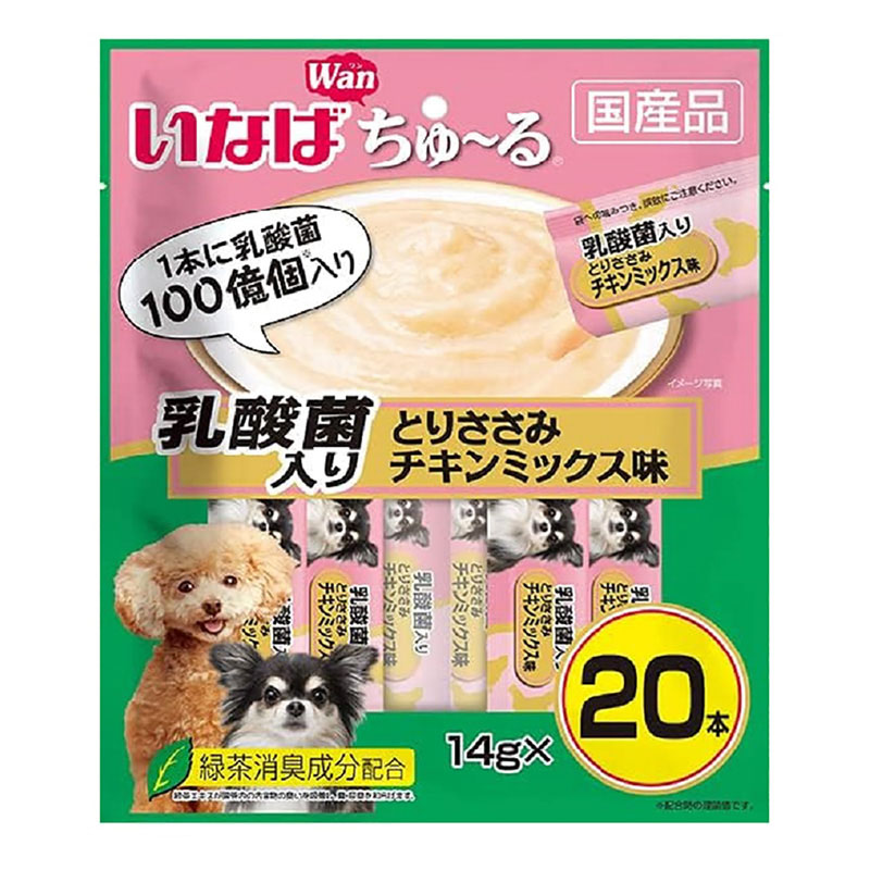 【お取り寄せ商品】Wanちゅ～る 乳酸菌入り とりささみ チキンミックス味 14g×20本