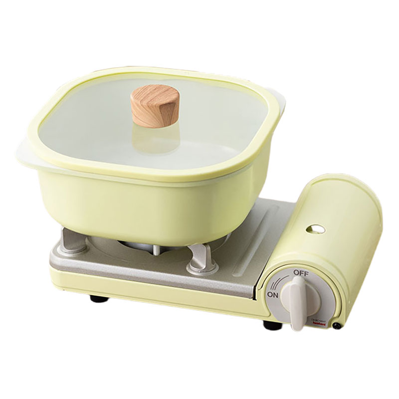 【セット販売】カセットフー カセットこんろミニ+スクエアポット20 イエロー
