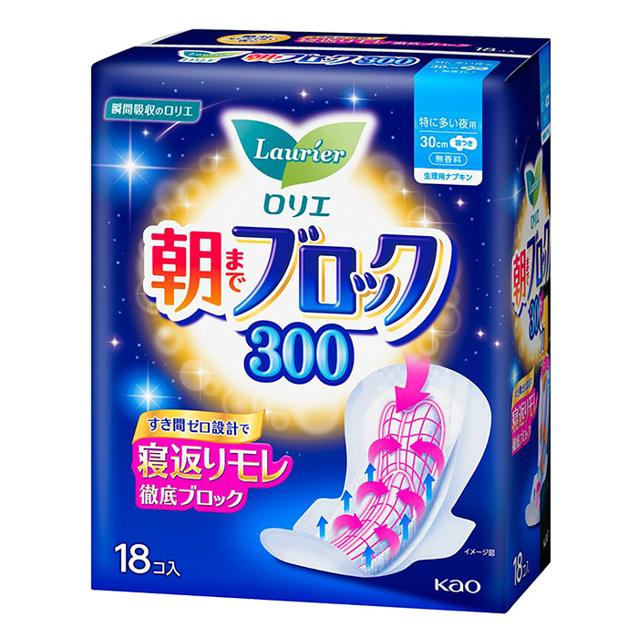 ロリエ 朝までブロック 300 羽つき 18個入 【医薬部外品】