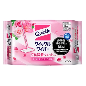 クイックルワイパー 立体吸着ウエットシート ローズ 32枚 エッセンシャルローズの香り