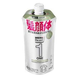 メンズビオレ ONE オールインワン全身洗浄料  爽やかなハーバルグリーンの香り 詰替 340ml