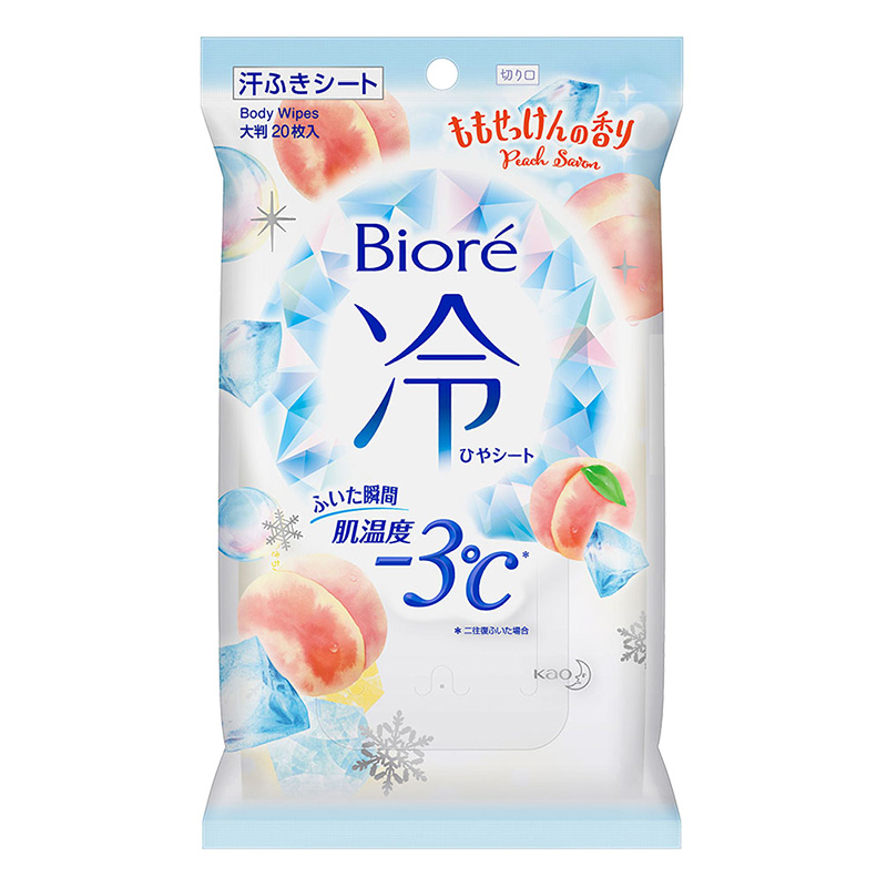 ビオレ冷シート ももせっけんの香り 携帯用 20枚