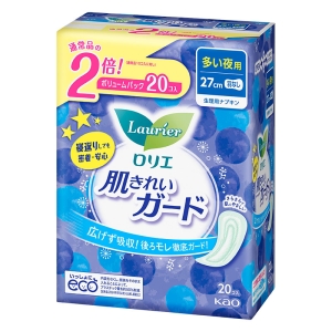 ロリエ 肌きれいガード ボリュームパック 多い夜用 羽なし 20コ入【医薬部外品】