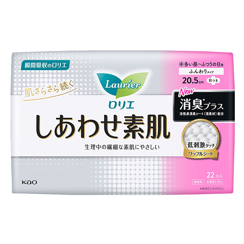 ロリエ しあわせ素肌 消臭プラス ふつうの日用 20.5cm 羽つき 22個入り 22枚