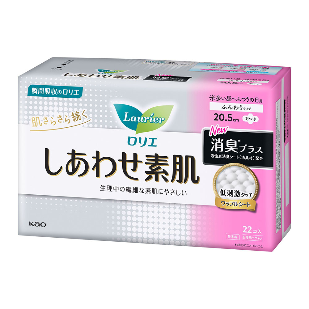 ロリエ しあわせ素肌 消臭プラス ふつうの日用 20.5cm 羽つき 22個入り 22枚
