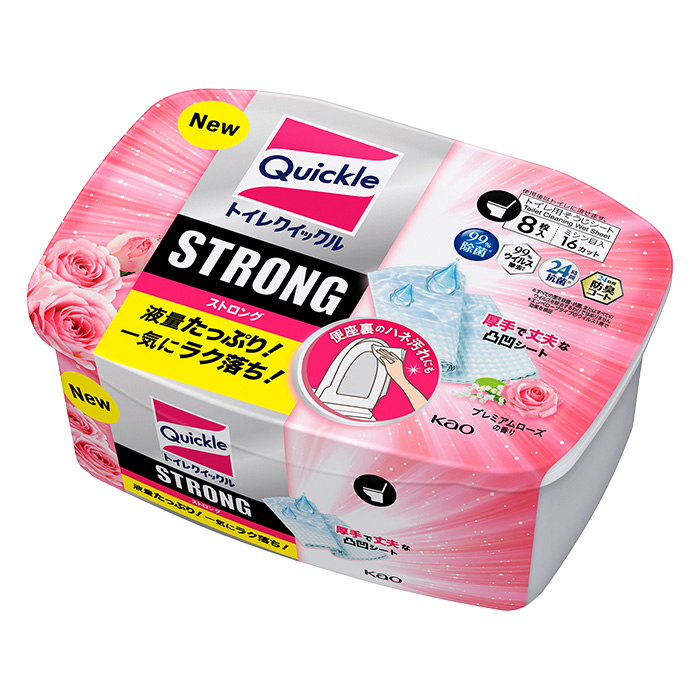 トイレクイックル ストロング プレミアムローズの香り 容器入 8枚