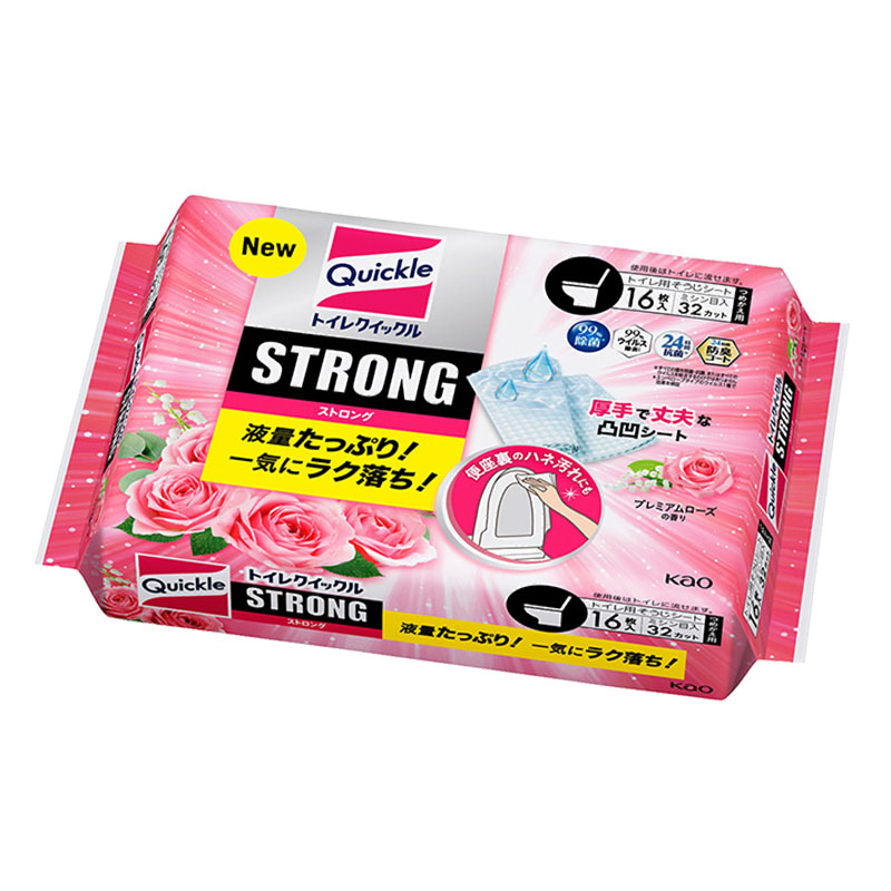 トイレクイックル ストロング プレミアムローズの香り つめかえ用 16枚
