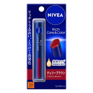 ニベア リッチ&カラーリップ チェリーブラウン 無香料 SPF20 PA++ 2g