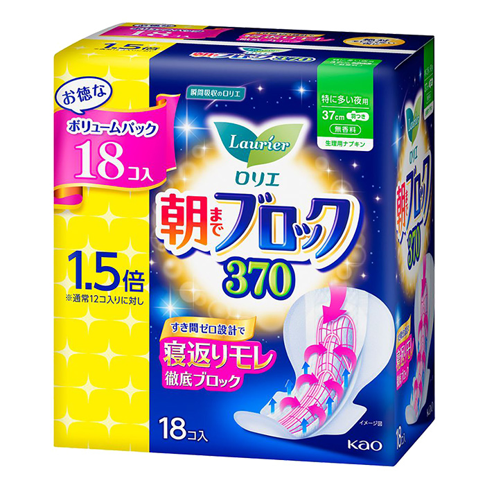 ロリエ 朝までブロック 370 大容量  18個入