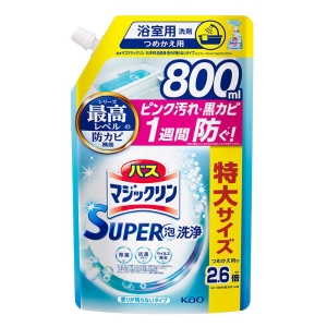 バスマジックリン SUPER泡洗浄 香りが残らないタイプ つめかえ用 800ml