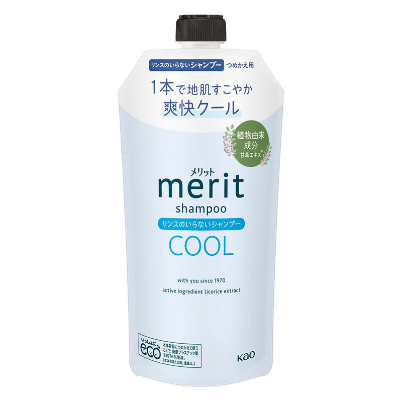 メリットリンスのいらないシャンプークールつめかえ用 320ml【医薬部外品】 リフレッシュミントの香り