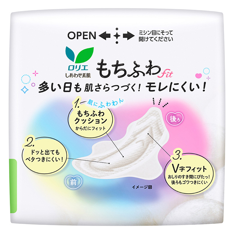 ロリエ しあわせ素肌 もちふわfit 多い昼用 22.5cm 羽つき 16個【医薬部外品】
