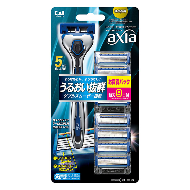 カミソリ axia バリューパックスリム(替刃9コ付)