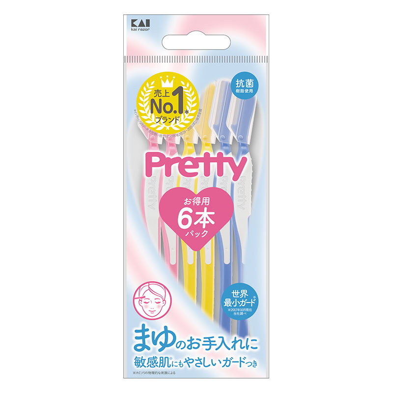 カミソリ プリティー アイブロー敏感肌用 6本入